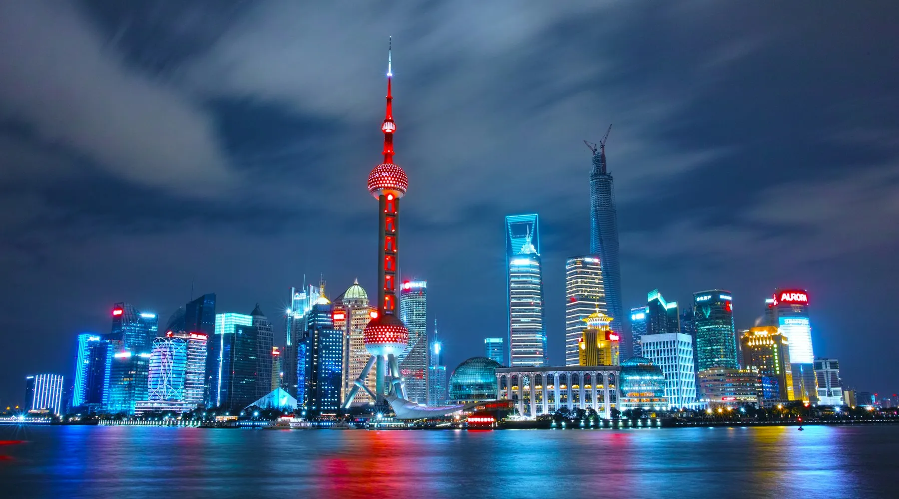上海天际线与外滩夜景